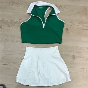 Green and White Women's Skirt